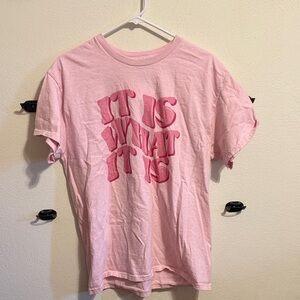 Gildan Light Pink Kids Tee with Bold Text